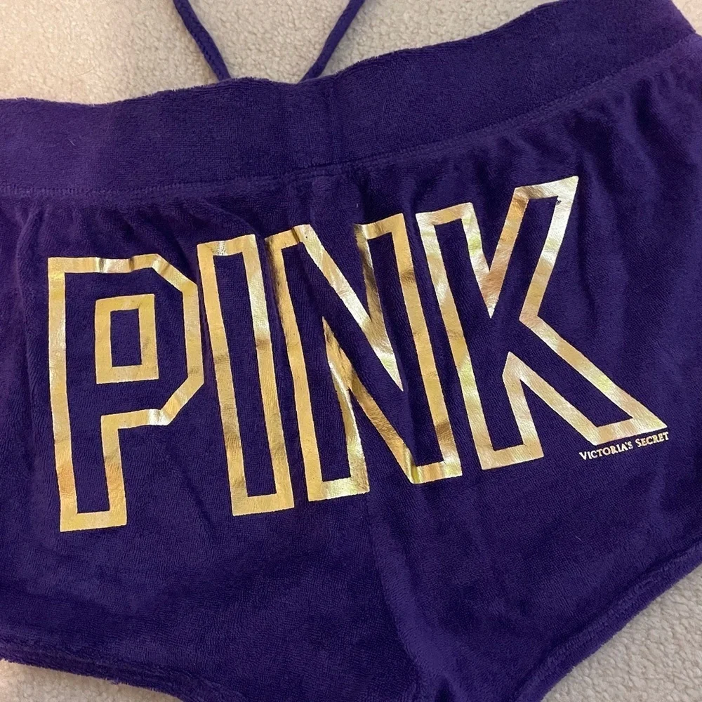 VS PINK y2k bling shine velour short shorts-small NWT(defect) - Picture 4 of 6